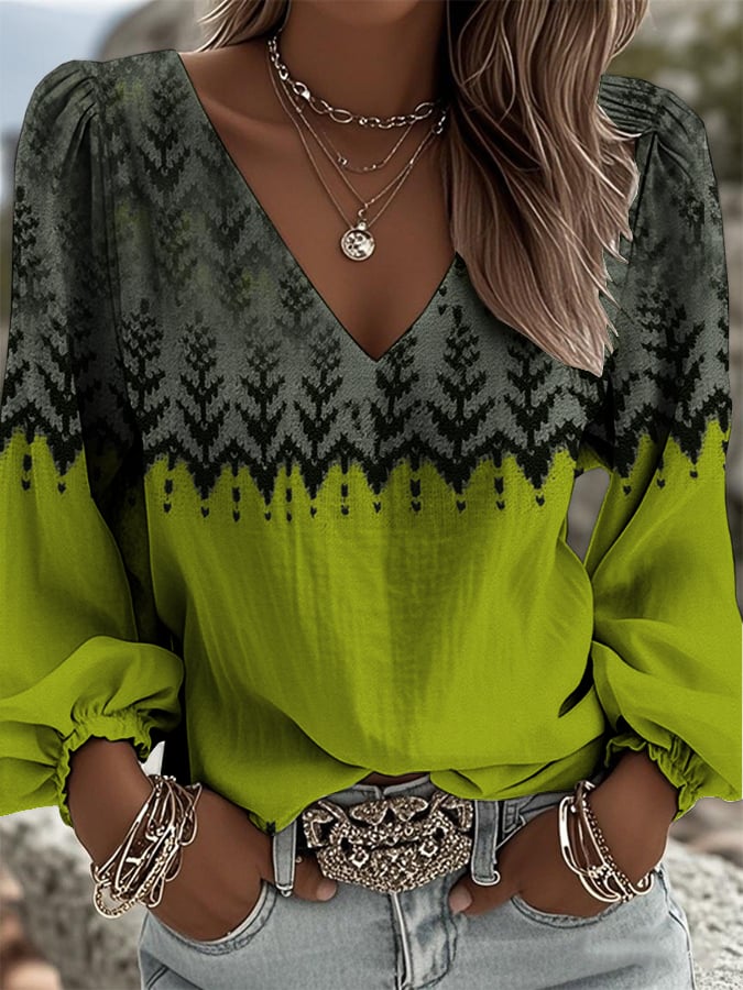 Women's Vintage Art Print Shirt