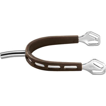Ultra Fit Brown Grip Small Round Rowel Spurs