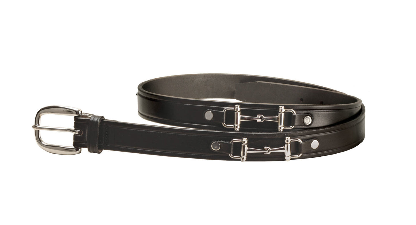 " Snaffle Bit Belt with Nickel Snaffle Bits & Buckle