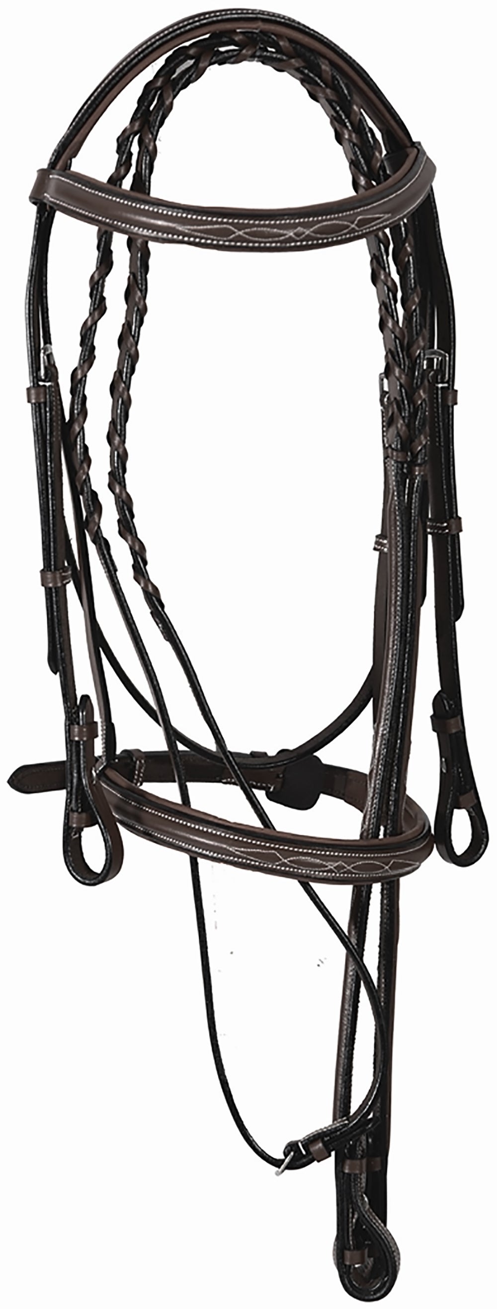 Pro Fancy Raised Comfort Crown Padded Bridle with Fancy Raised Reins
