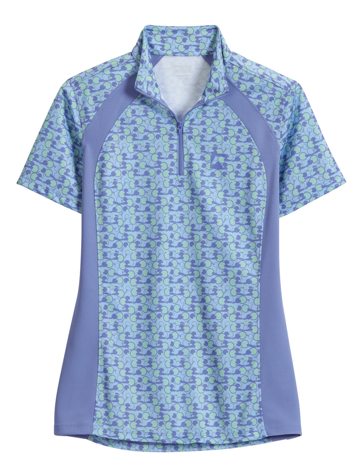 Ladies’ Airflow Quarter-Zip Print Short Sleeve Shirt