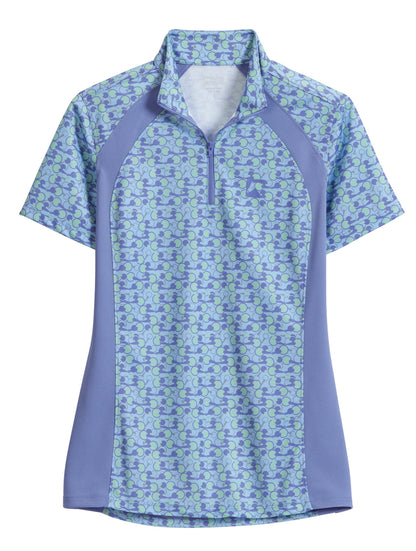 Ladies’ Airflow Quarter-Zip Print Short Sleeve Shirt