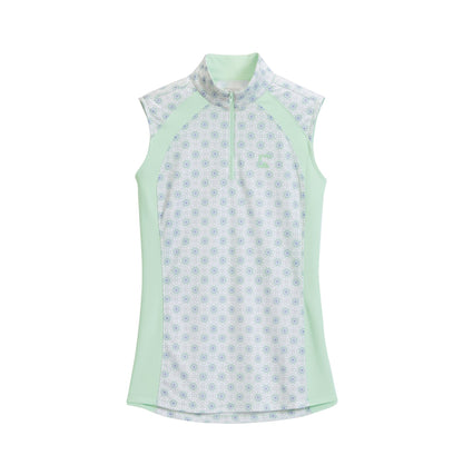 Ladies’ Airflow Quarter-Zip Print Sleeveless Shirt