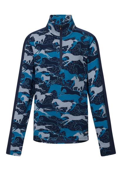 Kids’ Plush Printed Fleece Half-Zip Top