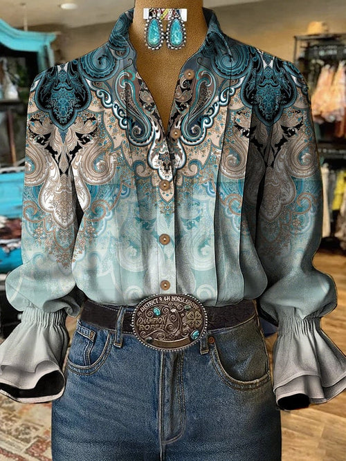 Women's Casual Western Pattern Vintage Shirt